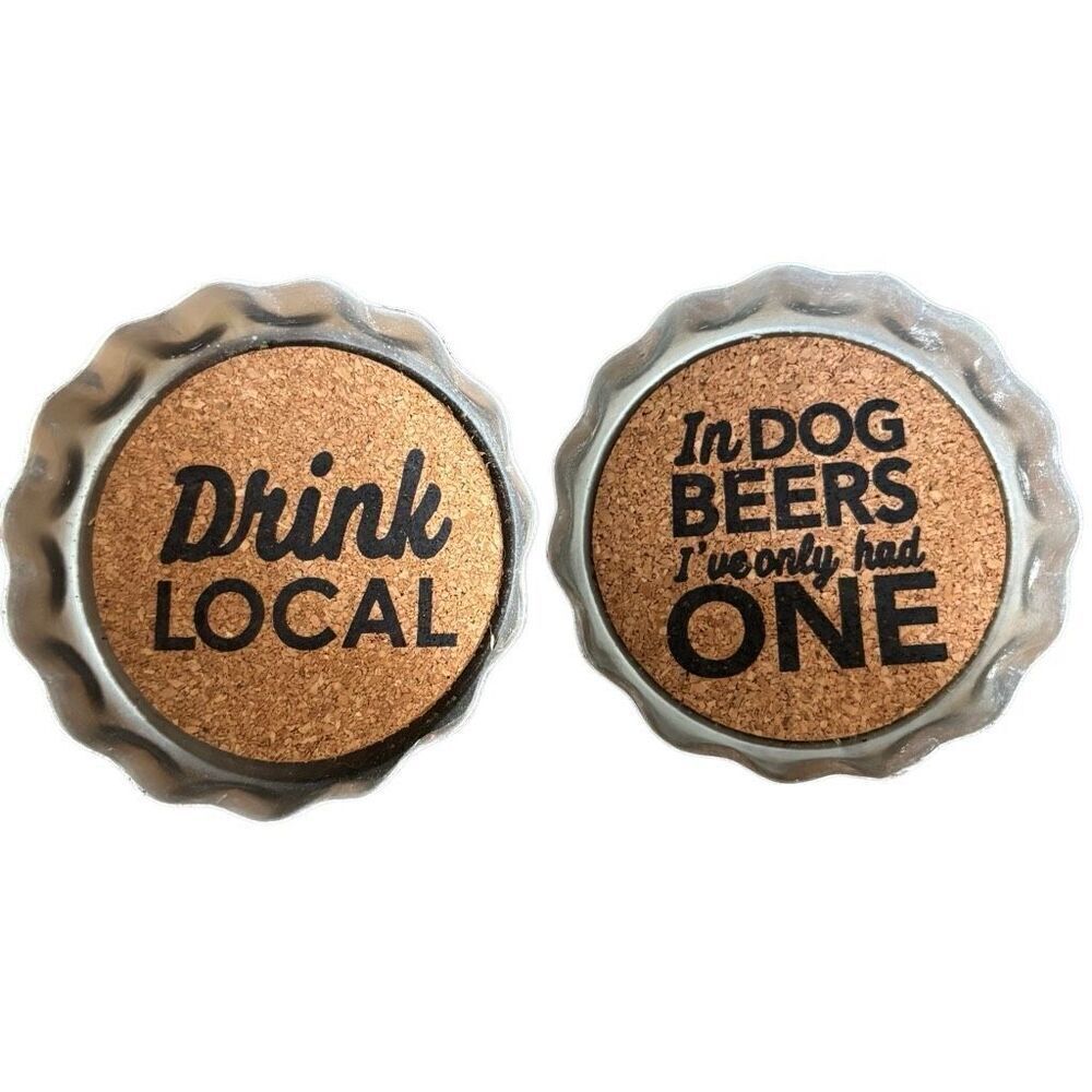 2 Bottle Cap Shaped Drink Coasters
